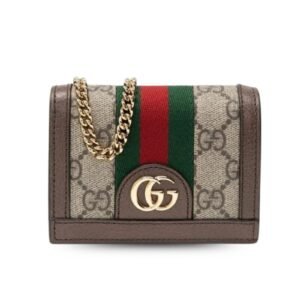 Ophidia gg Kartenfall Wallet Oberste Leinwand Beige für Frauen - Gucci